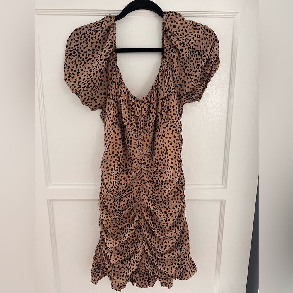 Leopard Sinched Midi Dress